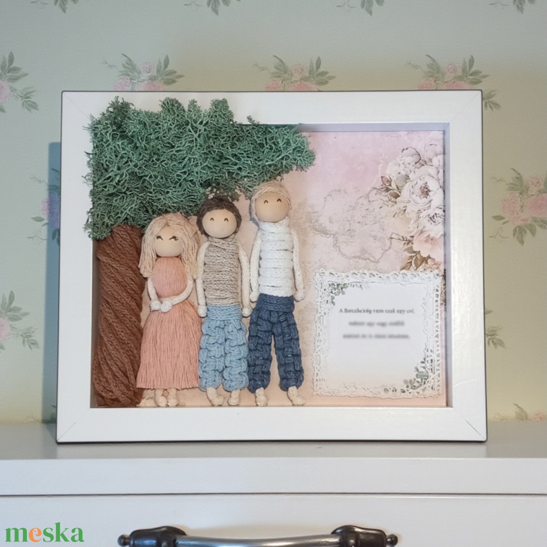 Egyedi ballagási ajándék óvónőnek és tanárnőnek � 3D makramé figurás kép, személyre szabható idézettel - otthon & életmód - dekoráció - kép & falikép - 3d képek - Meska.hu