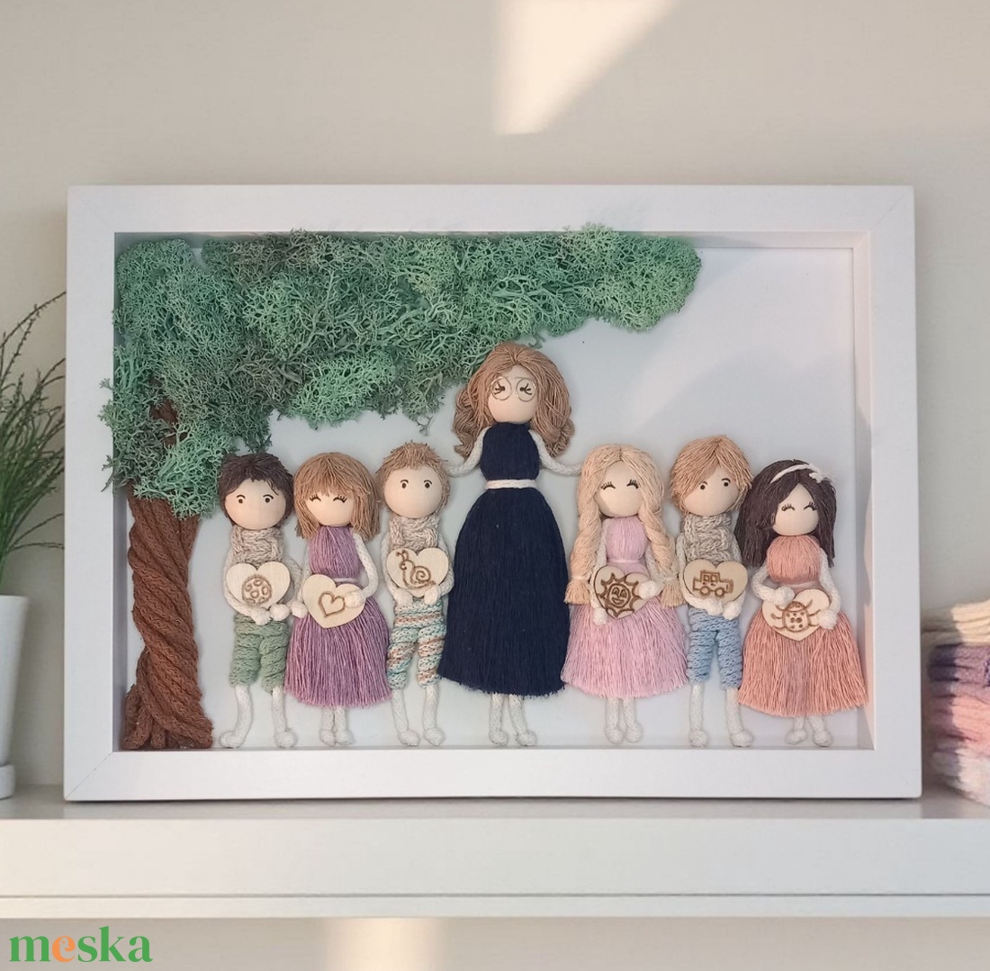 Búcsúztató ajándék óvónőnek � Személyre szabható makramé 3D kép ballagó ovisokkal (21x30 cm) - otthon & életmód - dekoráció - kép & falikép - 3d képek - Meska.hu