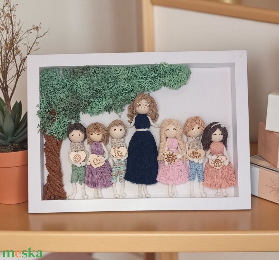 Búcsúztató ajándék óvónőnek � Személyre szabható makramé 3D kép ballagó ovisokkal (21x30 cm) - otthon & életmód - dekoráció - kép & falikép - 3d képek - Meska.hu