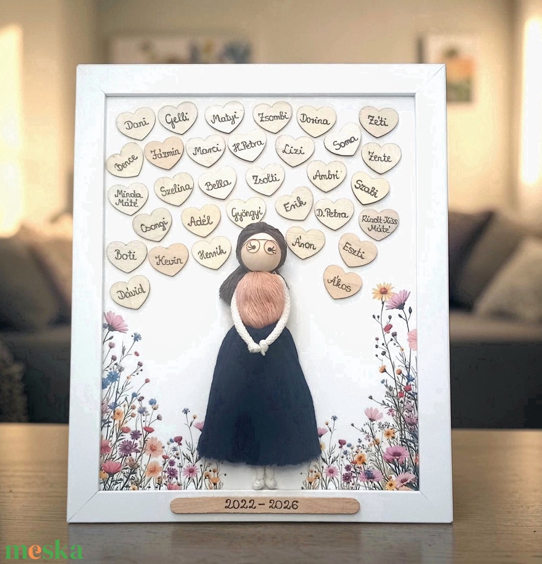 Ballagási köszönő ajándék tanárnőnek � Makramé figurás búcsúztató kép gyereknevekkel - otthon & életmód - dekoráció - kép & falikép - 3d képek - Meska.hu