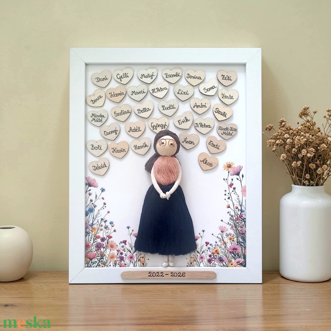 Ballagási köszönő ajándék tanárnőnek � Makramé figurás búcsúztató kép gyereknevekkel - otthon & életmód - dekoráció - kép & falikép - 3d képek - Meska.hu