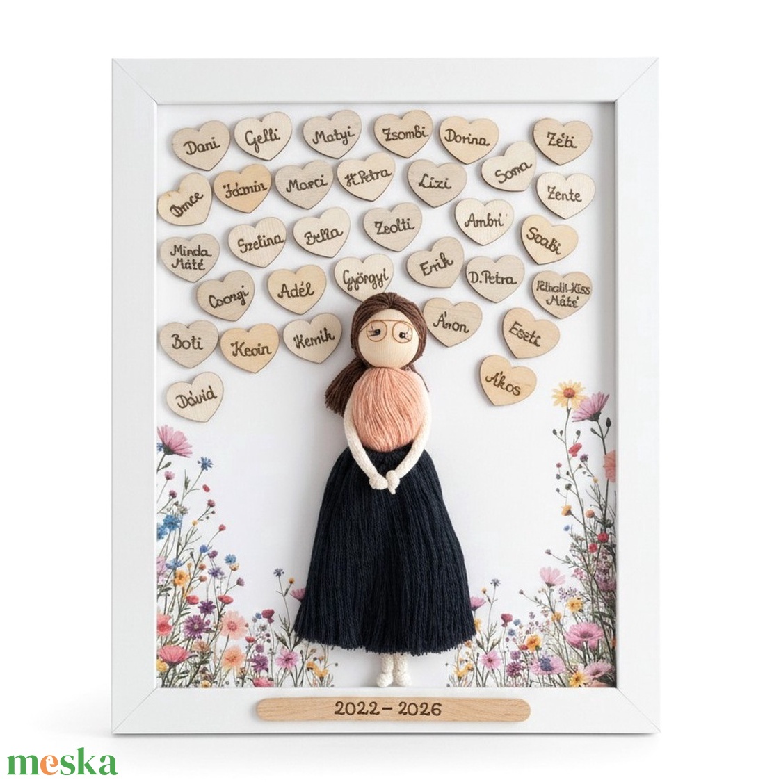 Ballagási köszönő ajándék tanárnőnek � Makramé figurás búcsúztató kép gyereknevekkel - otthon & életmód - dekoráció - kép & falikép - 3d képek - Meska.hu