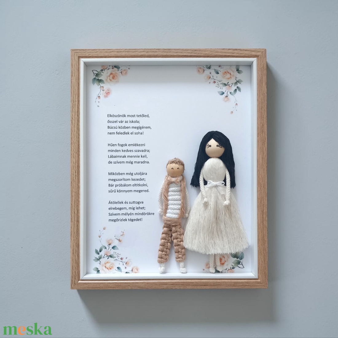 Óvónő ajándék � Makramé figurák képkeretben, személyre szabható Óvodai ballagási köszönő ajándék - otthon & életmód - dekoráció - kép & falikép - 3d képek - Meska.hu