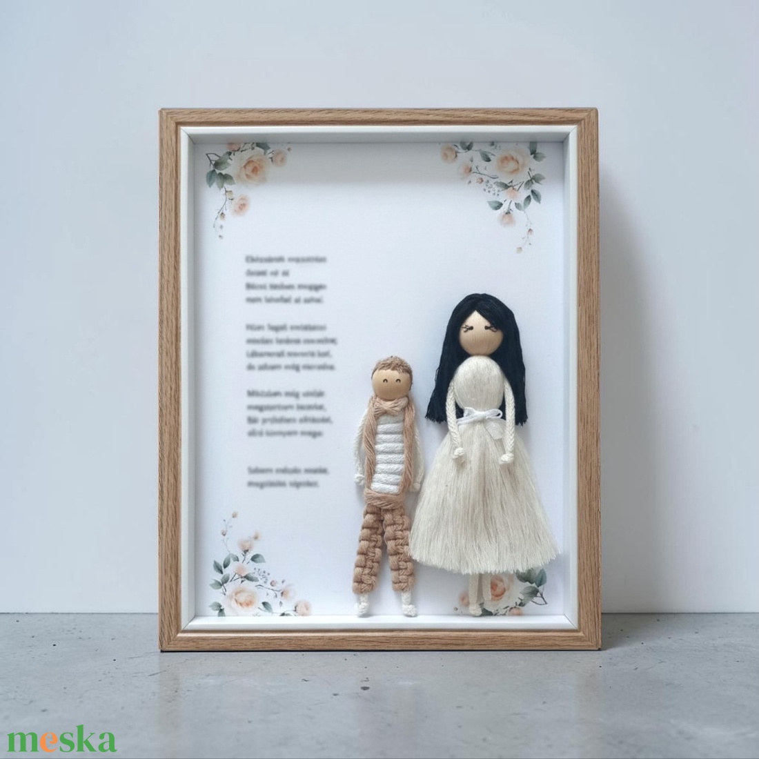 Óvónő ajándék � Makramé figurák képkeretben, személyre szabható Óvodai ballagási köszönő ajándék - otthon & életmód - dekoráció - kép & falikép - 3d képek - Meska.hu