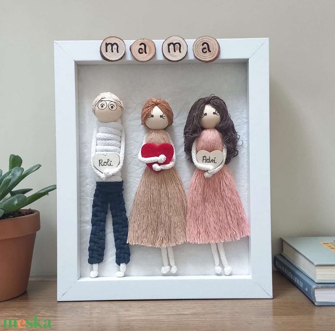 Anyák Napi Ajándék Nagymamának � Személyre Szabható 3D Makramé Családi Kép - otthon & életmód - dekoráció - kép & falikép - 3d képek - Meska.hu
