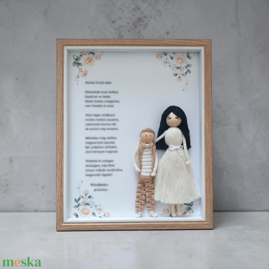 Óvónő ajándék � Makramé figurák képkeretben, személyre szabható Óvodai ballagási köszönő ajándék - otthon & életmód - dekoráció - kép & falikép - 3d képek - Meska.hu
