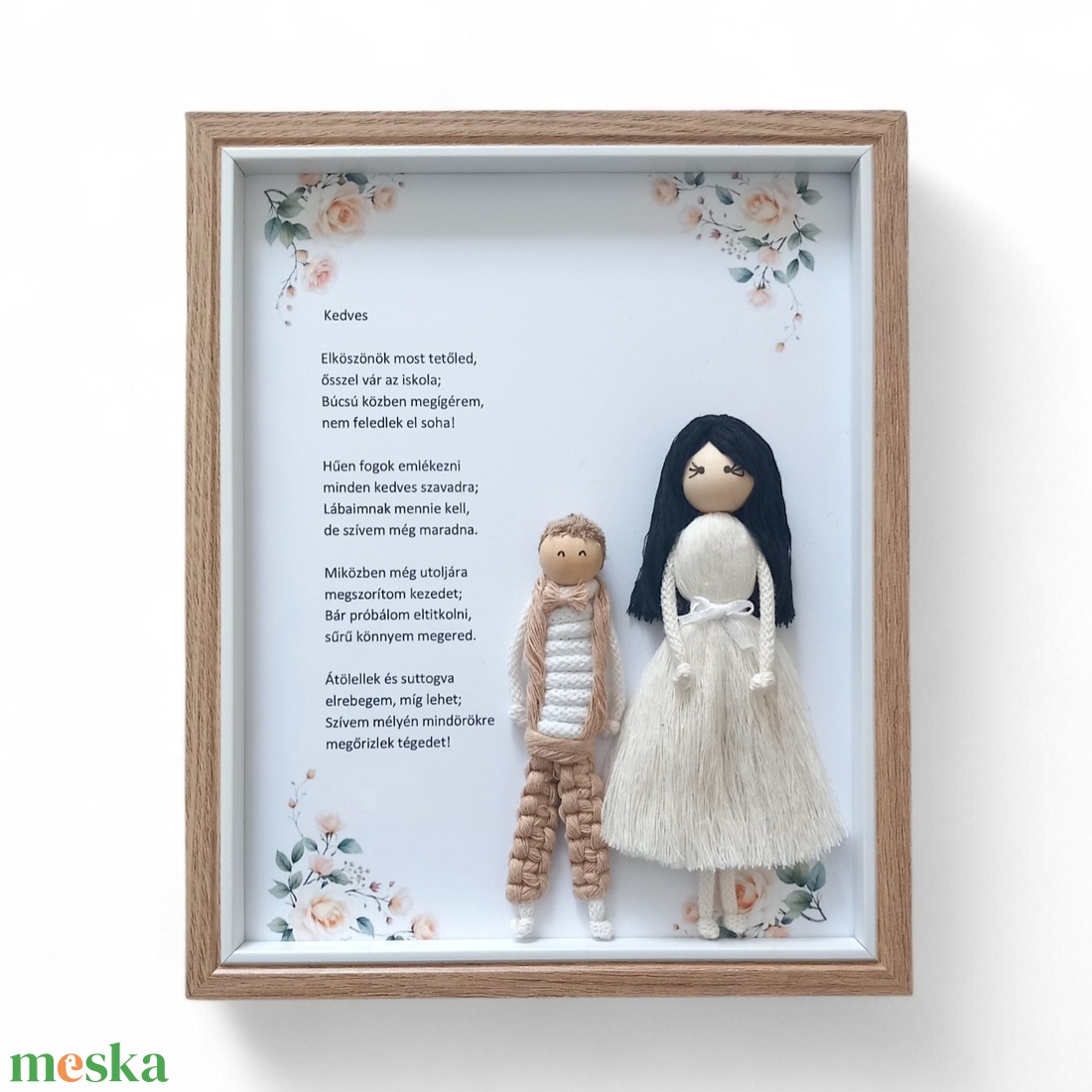 Óvónő ajándék � Makramé figurák képkeretben, személyre szabható Óvodai ballagási köszönő ajándék - otthon & életmód - dekoráció - kép & falikép - 3d képek - Meska.hu