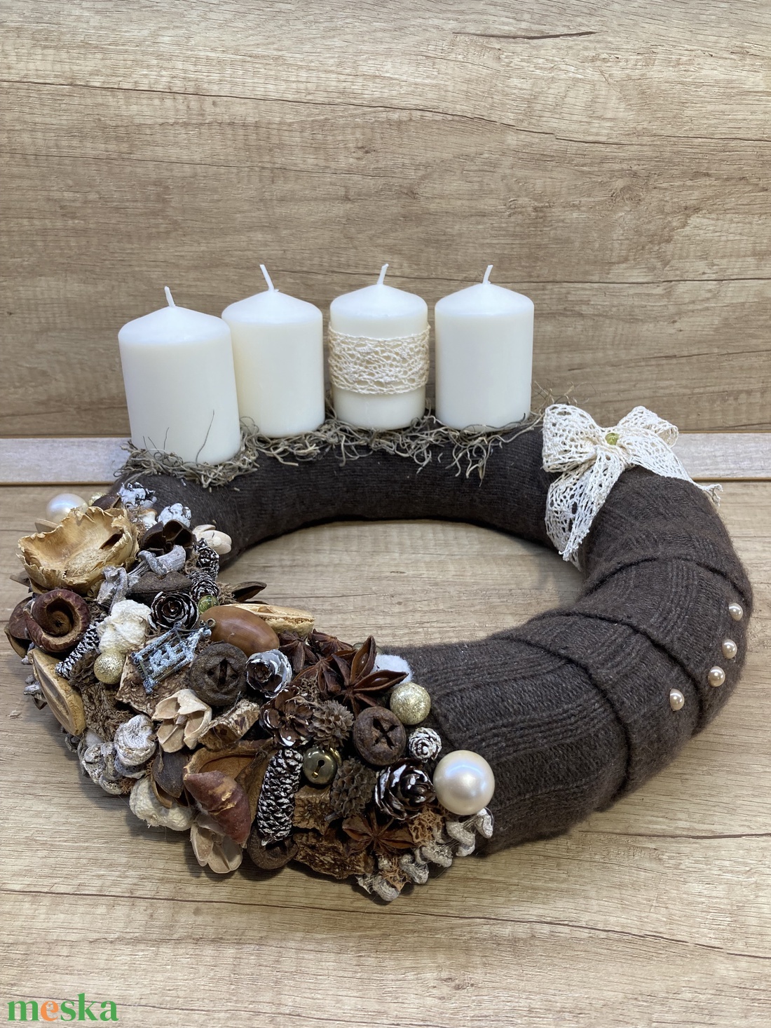 Kávé színű adventi koszorú - karácsony - adventi díszek - adventi gyertyadíszek és koszorúdíszek - Meska.hu Kávé színű adventi koszorú - karácsony - adventi díszek - adventi gyertyadíszek és koszorúdíszek - Meska.hu