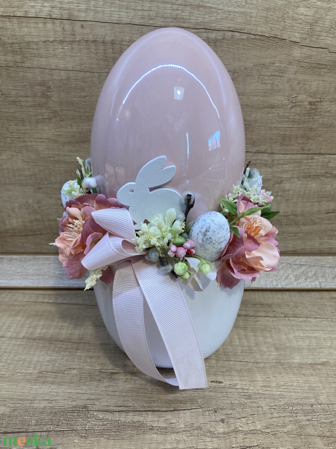 Húsvéti asztali dísz  rózsaszínű tojással - otthon & életmód - dekoráció - asztal és polc dekoráció - asztaldísz - Meska.hu