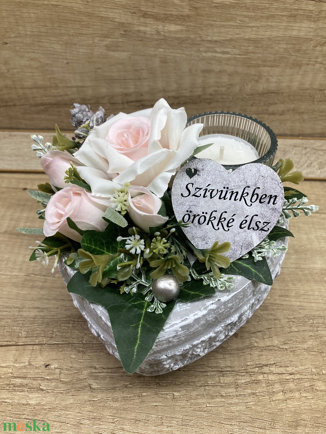 Szív alakú sírdísz 8 - otthon & életmód - vallás - temetkezési tárgy - Meska.hu