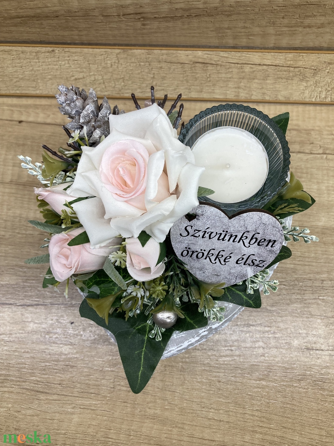 Szív alakú sírdísz 8 - otthon & életmód - vallás - temetkezési tárgy - Meska.hu