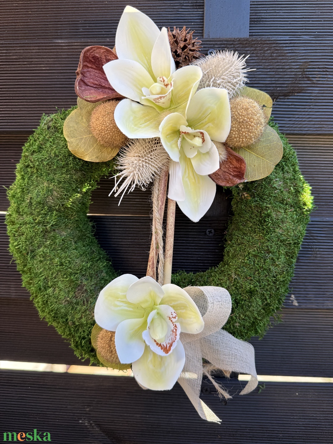 Orchideás koszorú 1 - otthon & életmód - vallás - temetkezési tárgy - sírkoszorú, kegyeleti koszorú - Meska.hu Orchideás koszorú 1 - otthon & életmód - vallás - temetkezési tárgy - sírkoszorú, kegyeleti koszorú - Meska.hu