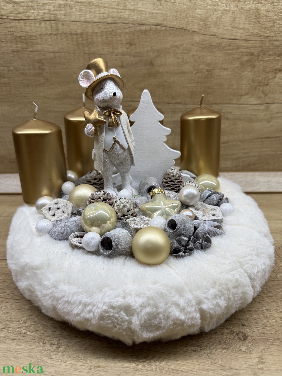 Egér uras adventi koszorú - karácsony - adventi díszek - adventi koszorú - Meska.hu