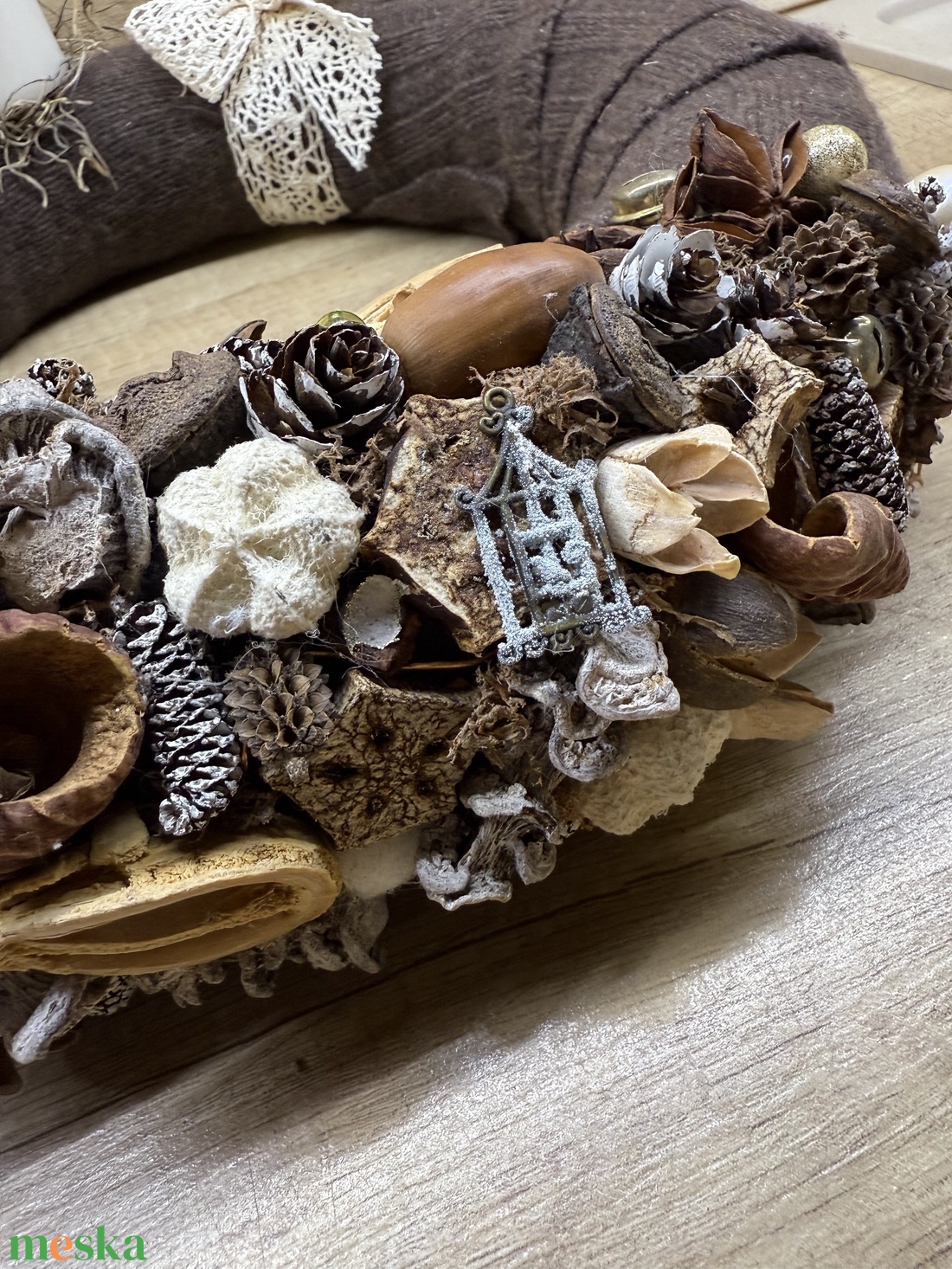 Kávé színű adventi koszorú - karácsony - adventi díszek - adventi koszorú - Meska.hu