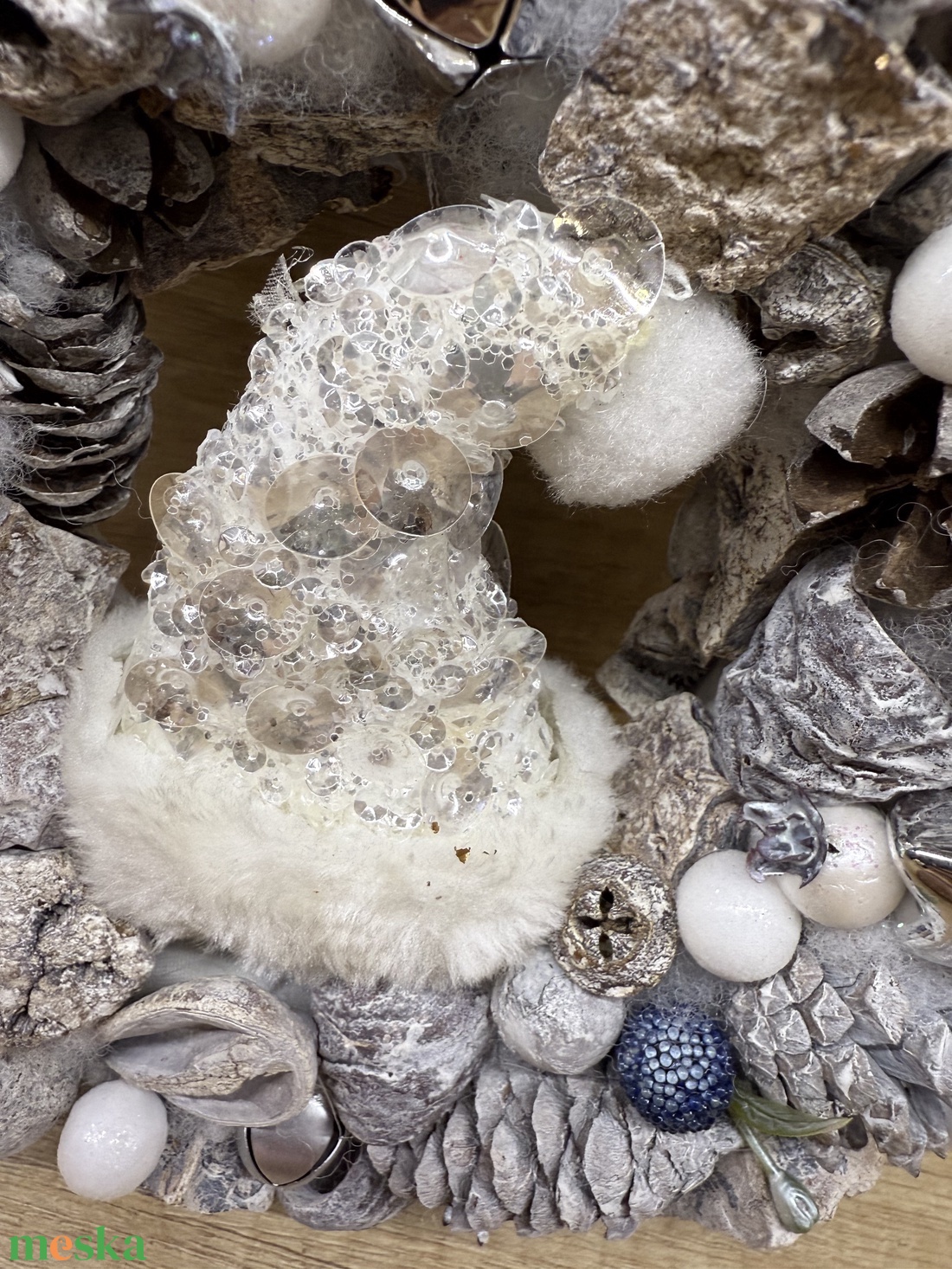 Téli kopogtató sipkával - karácsony - adventi díszek - adventi ajtódísz - Meska.hu