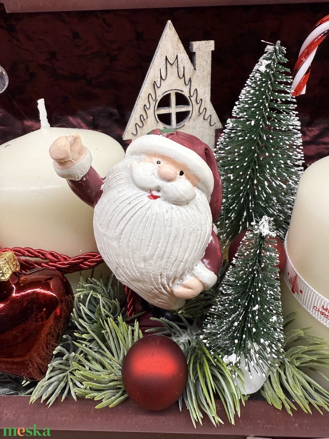 Adventi asztaldísz dobozban - karácsony - adventi díszek - adventi gyertyadíszek és koszorúdíszek - Meska.hu