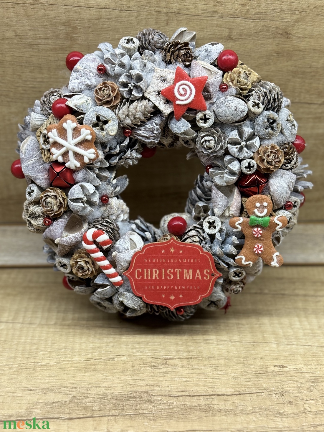 Téli kopogtató  - karácsony - adventi díszek - adventi ajtódísz - Meska.hu