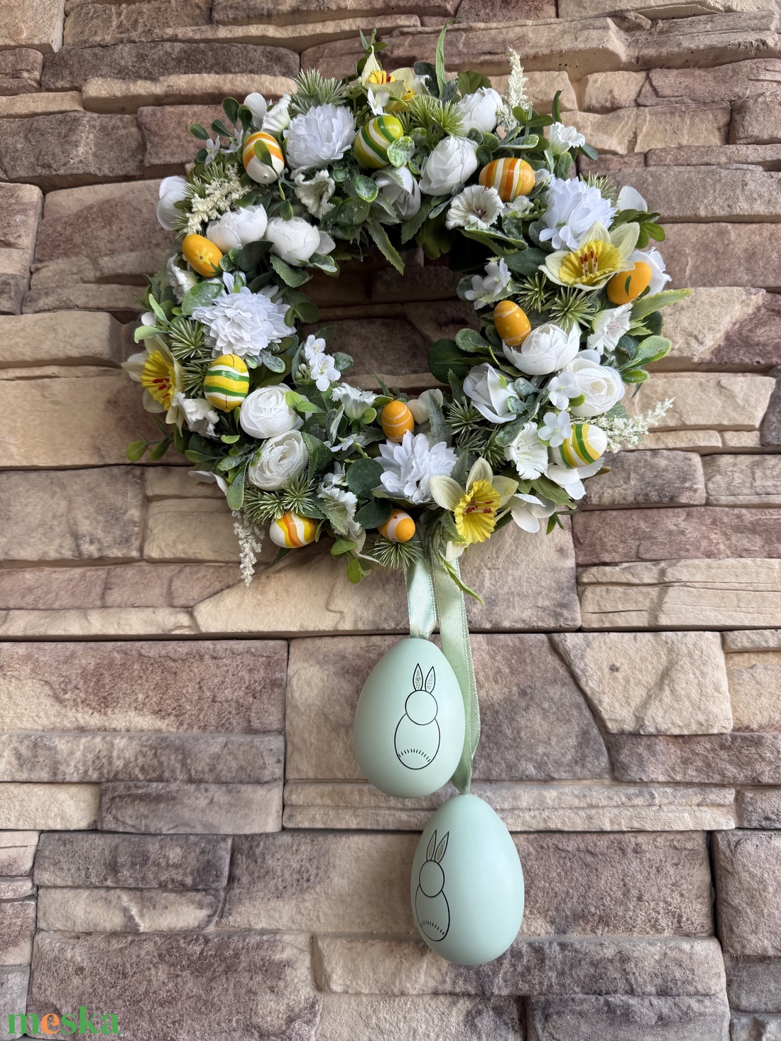 Húsvéti kopogtató tojásokkal - otthon & életmód - dekoráció - ajtó- és ablak dekoráció - ajtódísz & kopogtató - Meska.hu