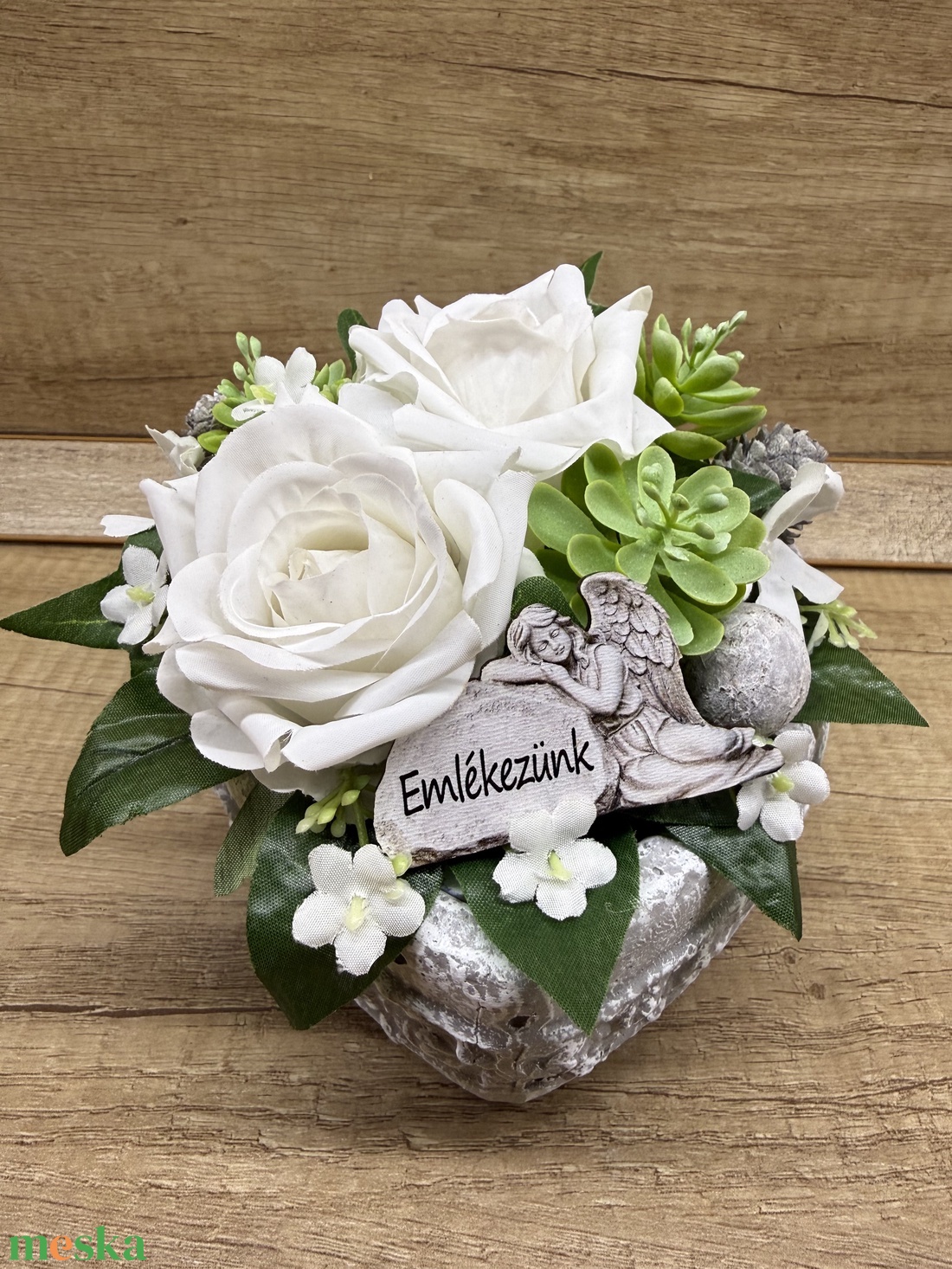 Szív alakú sírdísz 4 - otthon & életmód - vallás - temetkezési tárgy - sírdísz, kegyeleti dísz - Meska.hu