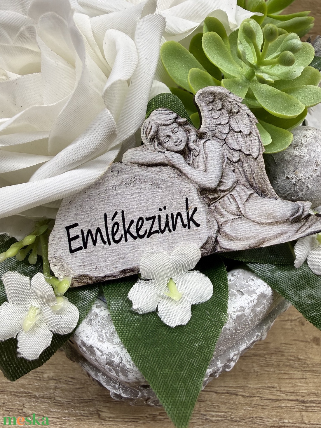 Szív alakú sírdísz 4 - otthon & életmód - vallás - temetkezési tárgy - sírdísz, kegyeleti dísz - Meska.hu