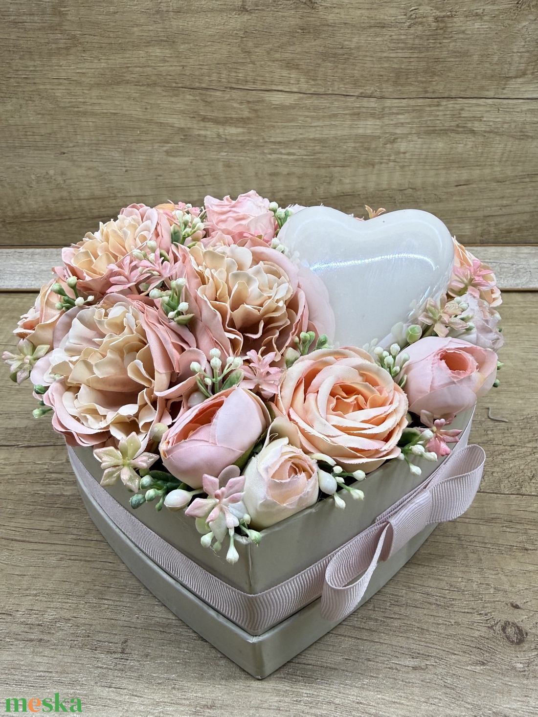 Rózsaszín virágbox - otthon & életmód - dekoráció - asztal és polc dekoráció - díszdoboz - Meska.hu