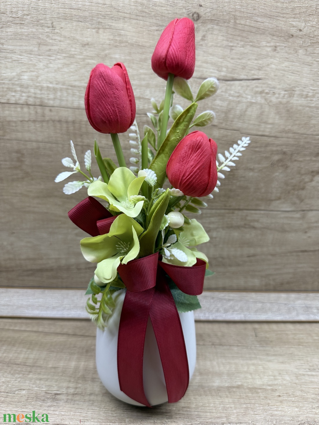 Tulipános  asztaldísz 2 - otthon & életmód - dekoráció - asztal és polc dekoráció - asztaldísz - Meska.hu