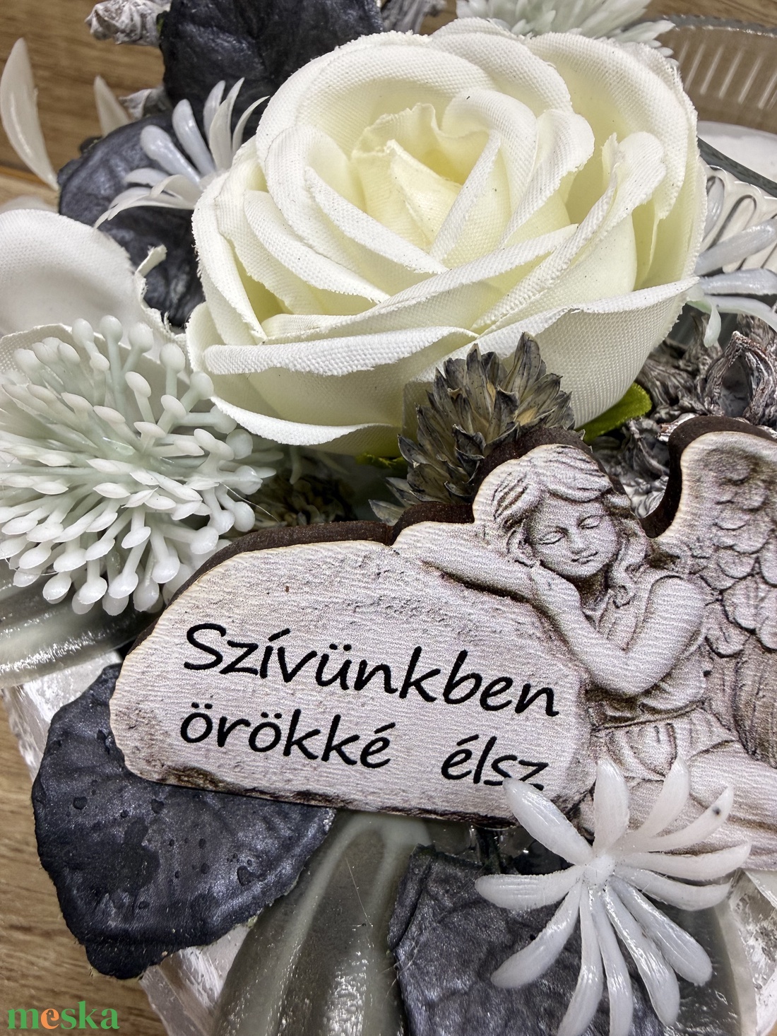 Szív alakú sírdísz 10 - otthon & életmód - vallás - temetkezési tárgy - sírdísz, kegyeleti dísz - Meska.hu