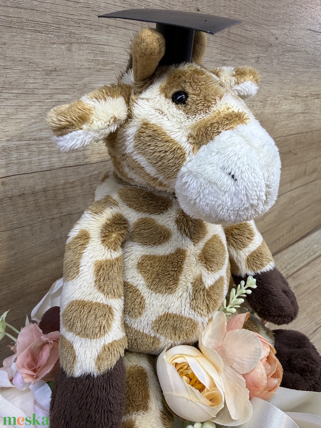 Ballagási csokor zsiráffal 2 - otthon & életmód - virágdekoráció - virágok - virágcsokor - Meska.hu