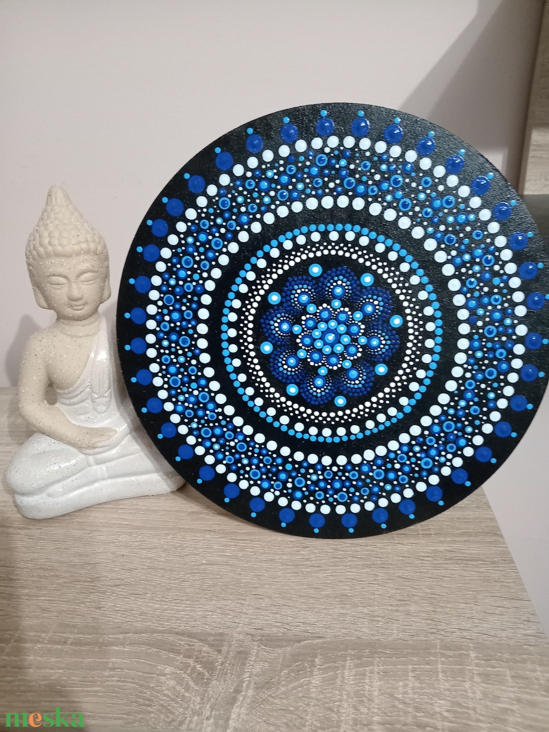 Kékség mandala - művészet - festmény - akril - Meska.hu