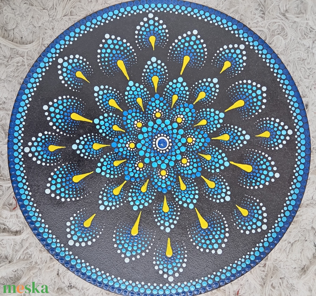 Kék meditáció mandala - otthon & életmód - dekoráció - spiritualitás - mandala - Meska.hu