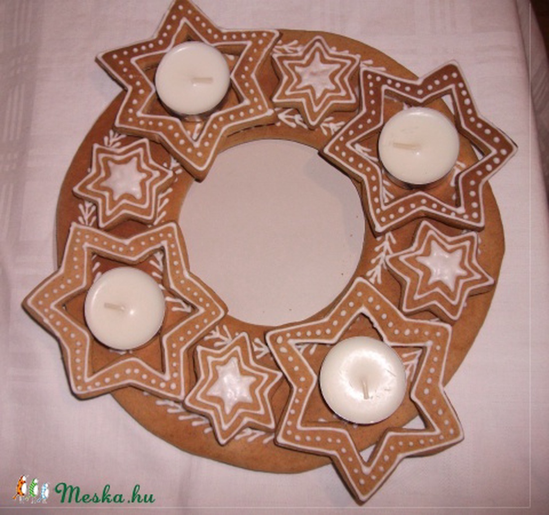 Mézeskalács adventi koszorú_NOVEMBERI AKCIÓ: ajándék mézeskalács kóstoló csomag -  - Meska.hu