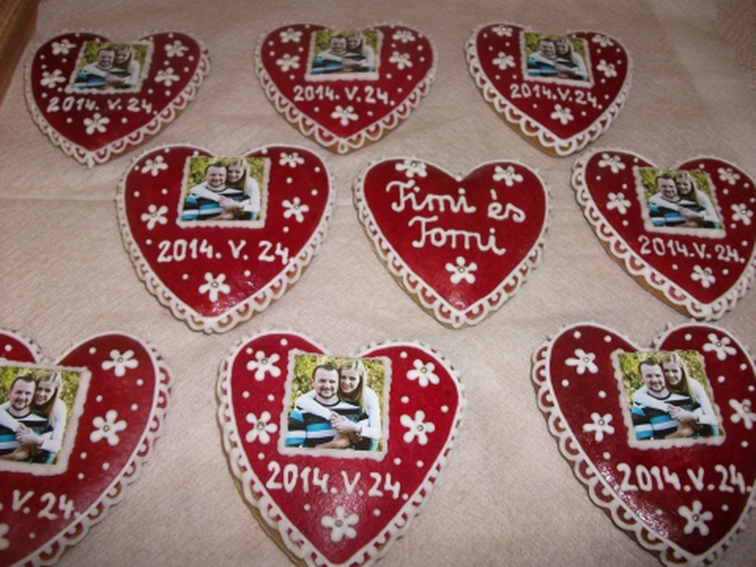 Mézeskalács szív - köszönet ajándék, ültető esküvőre, eljegyzésre, Valentin-napra, köszönetajándék -  - Meska.hu