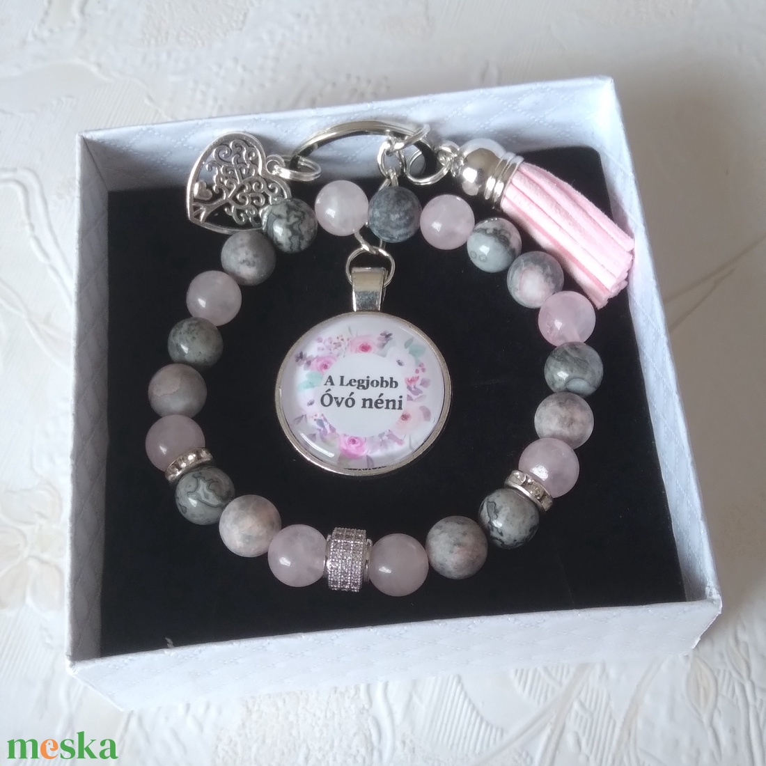 Ásványkarkötő szett Óvó néniknek  - ékszer - karkötő - gyöngyös karkötő - Meska.hu