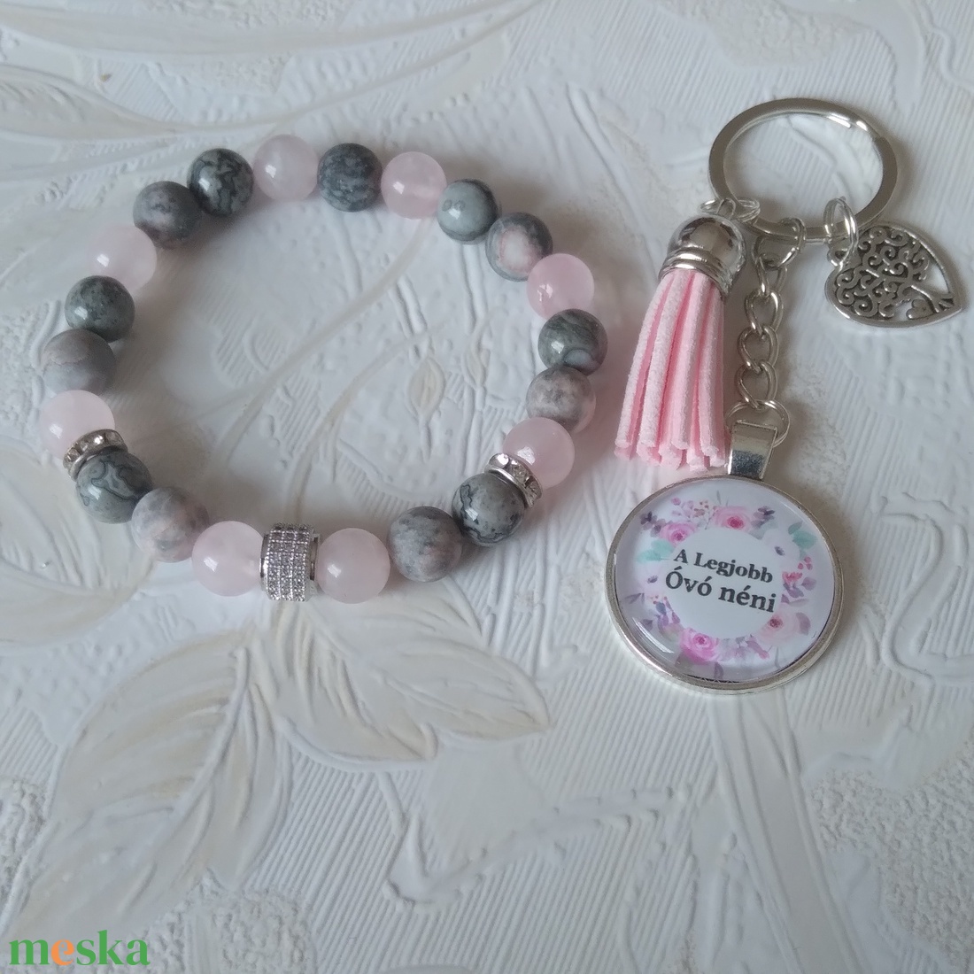 Ásványkarkötő szett Óvó néniknek  - ékszer - karkötő - gyöngyös karkötő - Meska.hu