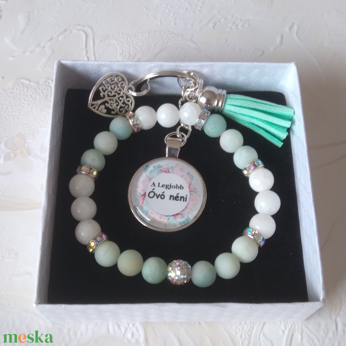 Ásványkarkötő szett Óvó néniknek  - ékszer - karkötő - gyöngyös karkötő - Meska.hu