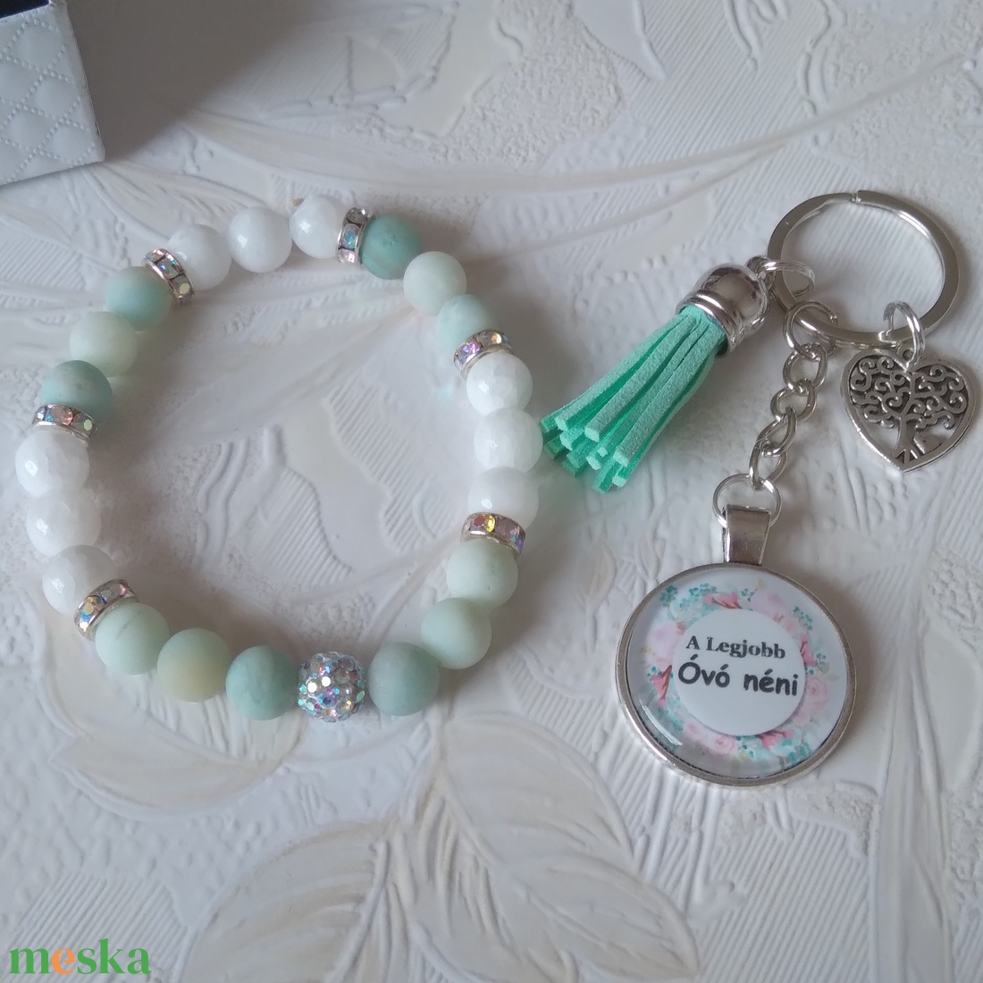 Ásványkarkötő szett Óvó néniknek  - ékszer - karkötő - gyöngyös karkötő - Meska.hu