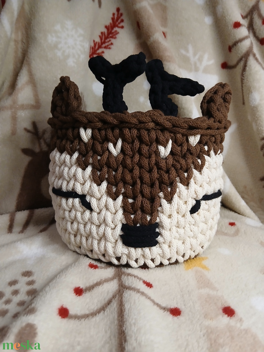 Szarvas tárolókosár - otthon & életmód - tárolás & rendszerezés - tárolókosár - Meska.hu