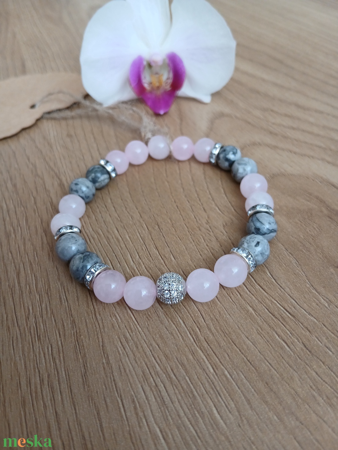 Szeretet, egyensúly energiája karkötő  - ékszer - karkötő - ásványkarkötő - Meska.hu