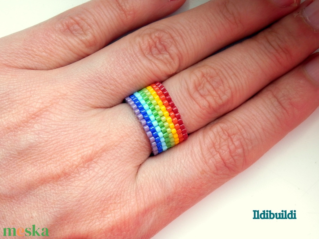 Szivárvány színű Pride gyűrű - ékszer - gyűrű - gyöngyös gyűrű - Meska.hu Szivárvány színű Pride gyűrű - ékszer - gyűrű - gyöngyös gyűrű - Meska.hu