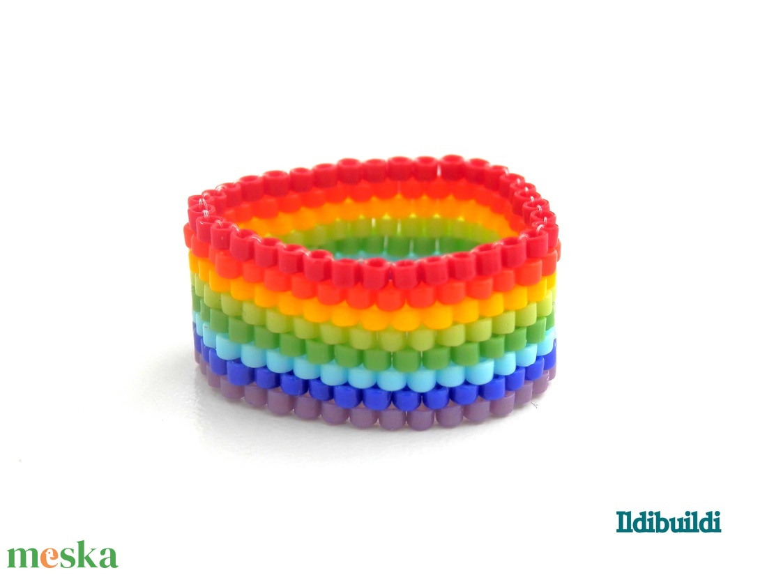Szivárvány színű Pride gyűrű - ékszer - gyűrű - gyöngyös gyűrű - Meska.hu Szivárvány színű Pride gyűrű - ékszer - gyűrű - gyöngyös gyűrű - Meska.hu