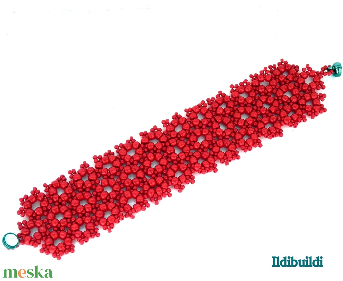 Piros kisvirágos karkötő - ékszer - karkötő - gyöngyös karkötő - Meska.hu Piros kisvirágos karkötő - ékszer - karkötő - gyöngyös karkötő - Meska.hu