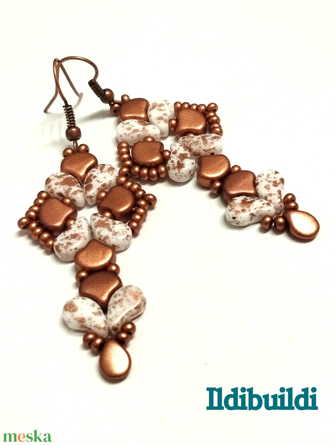 White copper platina fülbevaló - ékszer - fülbevaló - lógó fülbevaló - Meska.hu White copper platina fülbevaló - ékszer - fülbevaló - lógó fülbevaló - Meska.hu