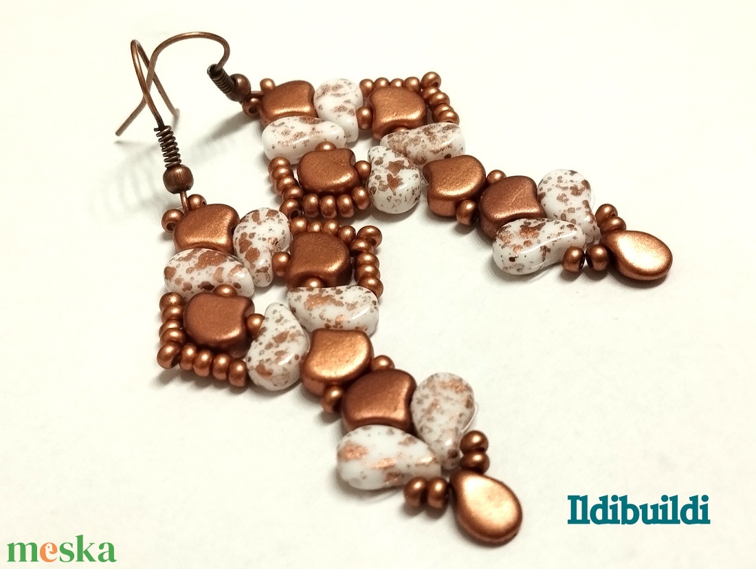 White copper platina fülbevaló - ékszer - fülbevaló - lógó fülbevaló - Meska.hu White copper platina fülbevaló - ékszer - fülbevaló - lógó fülbevaló - Meska.hu