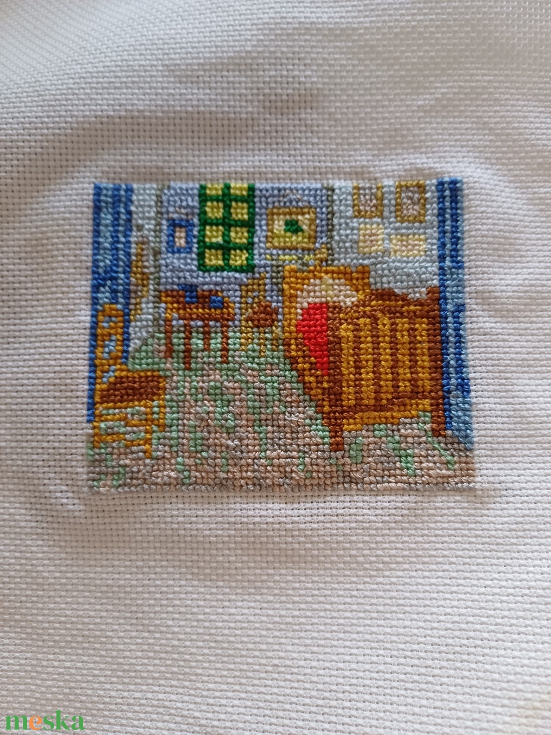 Van Gogh szobája Arles-ban,mini keresztszemes hímzés - művészet - textilkép - keresztszemes - Meska.hu Van Gogh szobája Arles-ban,mini keresztszemes hímzés - művészet - textilkép - keresztszemes - Meska.hu
