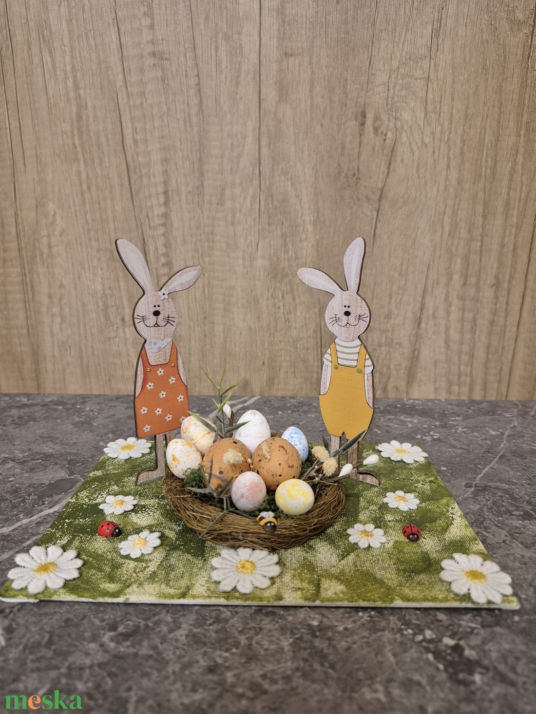 Tavaszi dekor Húsvétra - ünnepi díszek, dekorációk - húsvéti díszek és dekorációk - húsvéti ajtódísz, kopogtató - Meska.hu