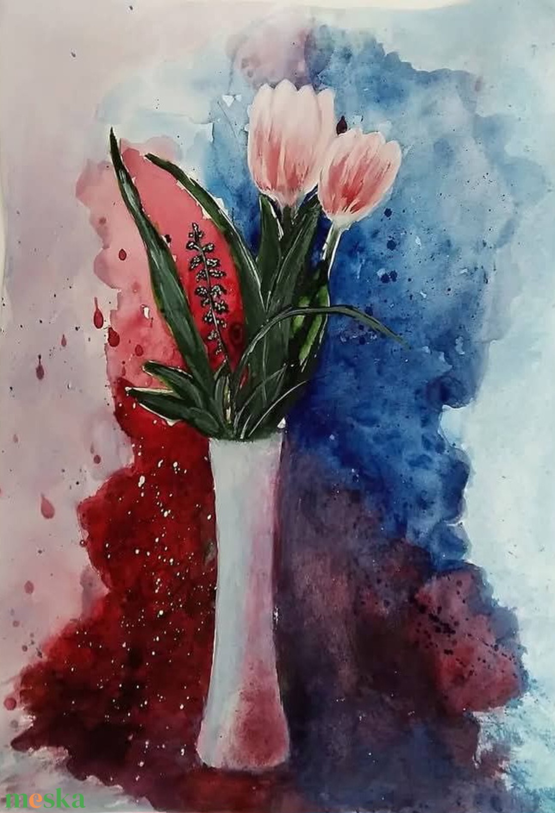 Tulipánok/Akvarell   - művészet - festmény - akvarell - Meska.hu