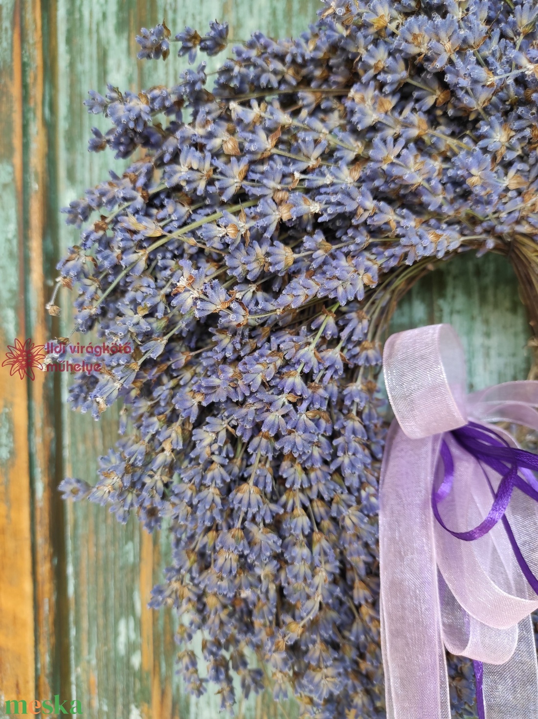 Levendula koszorú díszdobozban - otthon & életmód - dekoráció - ajtó- és ablak dekoráció - ajtódísz & kopogtató - Meska.hu
