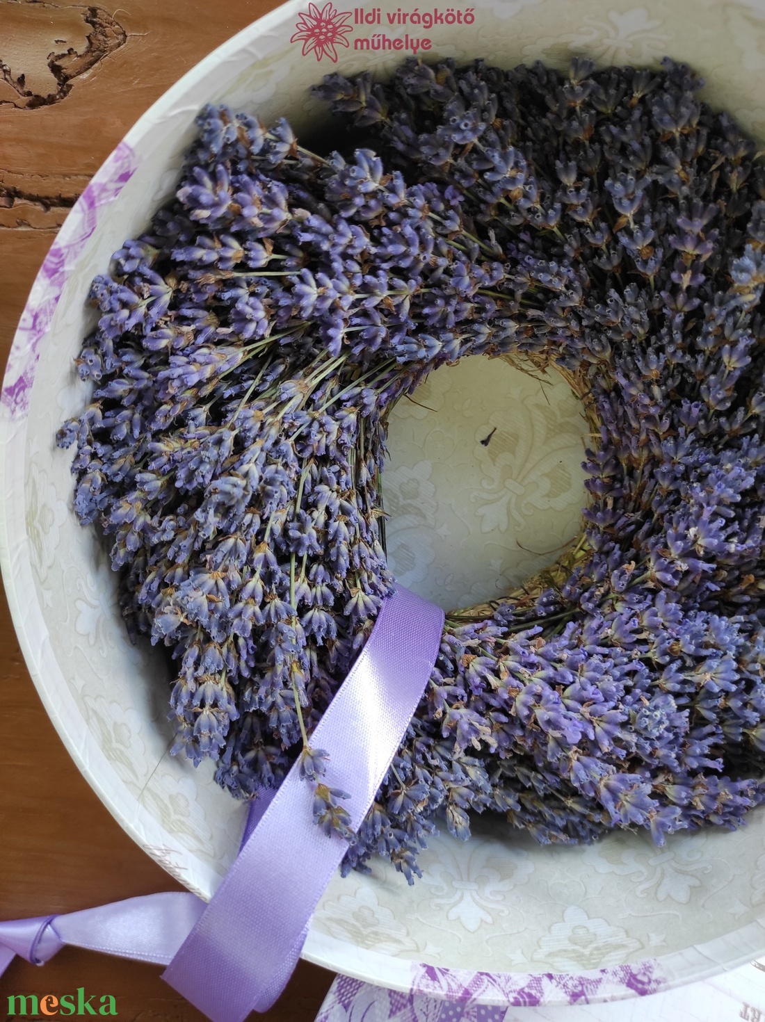 Levendula koszorú díszdobozban - otthon & életmód - dekoráció - ajtó- és ablak dekoráció - ajtódísz & kopogtató - Meska.hu