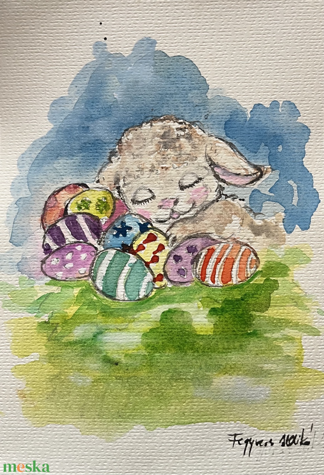 Álmodozó barika- akvarell - művészet - festmény - akvarell - Meska.hu