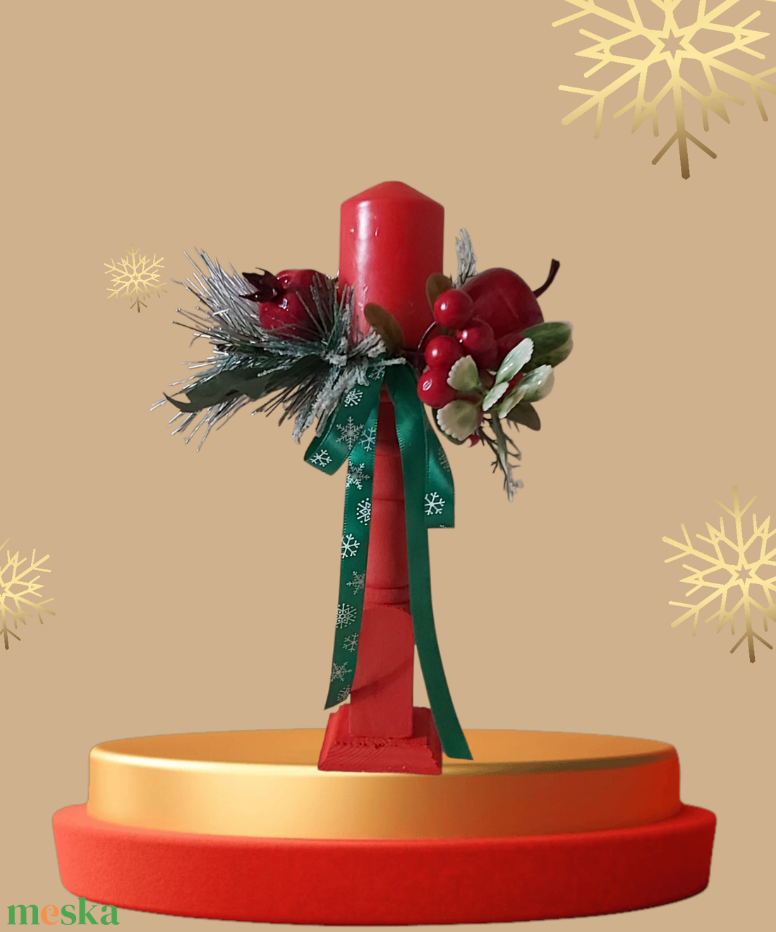 Karácsonyi asztali dísz - karácsony - karácsonyi lakásdekoráció - ünnepi asztaldekoráció - Meska.hu